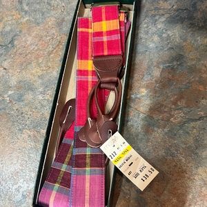 Plaid suspenders NWT Macy’s